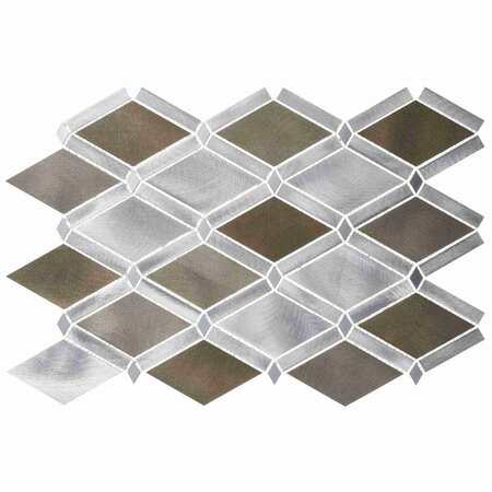 ANDOVA TILES SAMPLE-Geom Aluminum Metal Diamond Mosaic Wall & Floor Tile SAM-ANDGEO398
